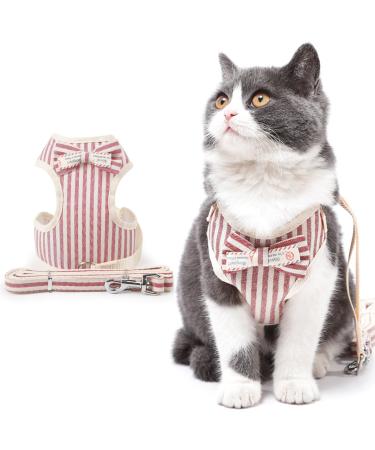 SUMECH Kitten Harness and Leash -Secure and Stylish Cat Harness and Leash Set - Adjustable Lightweight and Breathable Vest with Reflective Strip - Escape-Proof Design (Large Red)"