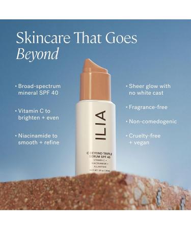 ILIA C Beyond Triple Serum SPF 40 | Non-Toxic, Cruelty-Free, Clean Beauty - Translucent Tone 1 - Buy Online on GoSupps.com