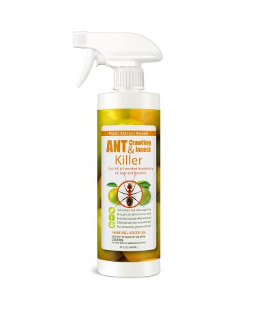 Ant Killer & Crawling Insect Killer (Citrus Scent) 16 OZ EcoVenger by EcoRaider , Kills Fast in Minutes, Also Kills Spiders, Centipedes & More, Repels with Residual, Natural & Non-Toxic, Children & Pets Safe 16 Ounce