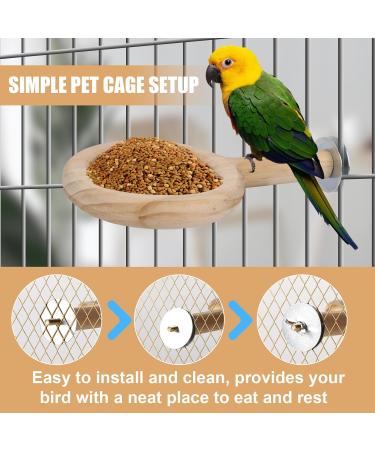Buy New Bird Bench with Feed Cup | Solid Bird Cage Accessories for Parrots & Birds - Buy Online on GoSupps.com