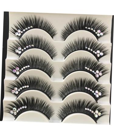 5 Pairs Diamond Eyelashes - Royal Silk Glitter Lashes for Natural Makeup | Rhinestone Fake Eyelash Decor - Buy Online on GoSupps.com