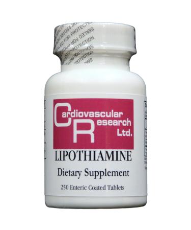 Cardiovascular Research Lipothiamine Vitamin B1 with Alpha-Lipoic Acid Tamper Resistant Tearstrip Shipping Box 250 Count Unflavored 250 Count (Pack of 1)