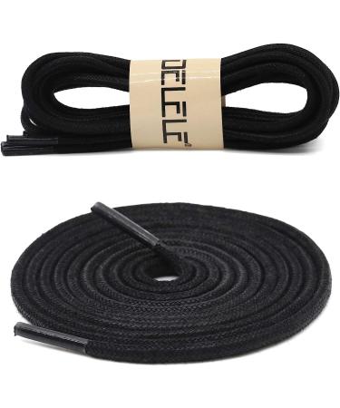 DELELE 2 Pair Round Waxed Shoelaces 1/8 Thick 31.50 Inch Dress Shoe Boot Laces - Black (80CM) - Buy Online on GoSupps.com