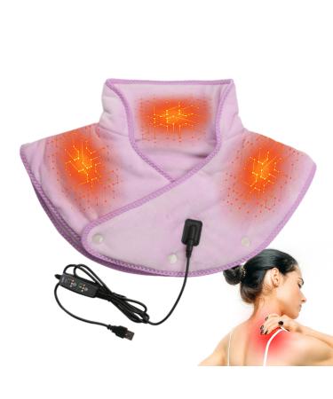 Shoulder heating pillow |Electrical heat scarf neck school wrap |Electrical neck-shoulder wrap with 3 heating settings fast-heated safe heating pillows for women and men Goowafur Lila