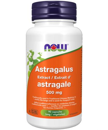 NOW Supplements Astragalus Extract 500mg Capsules 90 Count 90 count (Pack of 1)