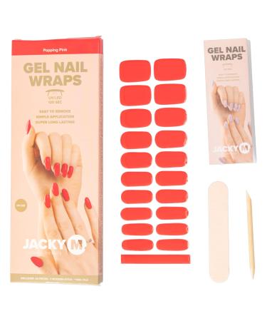 Jacky M JACKY M. Pack of 20 Gel Nail Adhesive Films - Pale Pink - UV/LED Curing