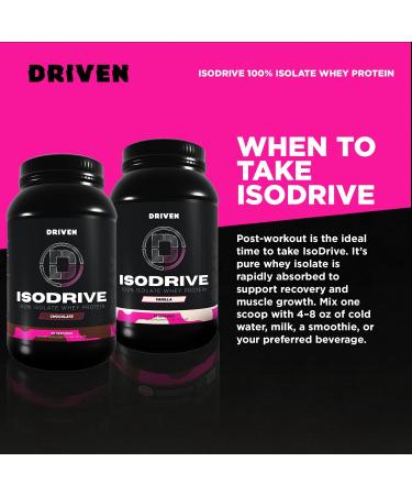 Driven Nutrition IsoDrive Whey Isolate Protein Powder 2lb (Vanilla) 25g Protein Enzyme Enhanced for Absorption Ultra Clean Vanilla Cupcake 2 Pound (Pack of 1) - Buy Online on GoSupps.com