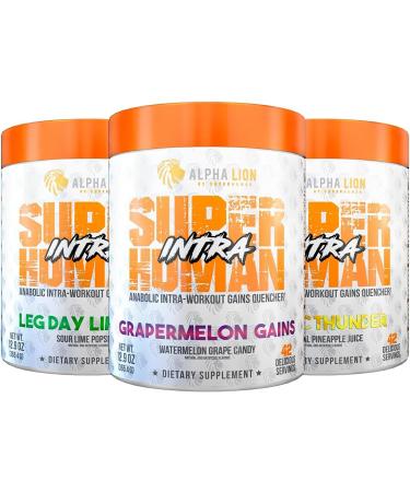 ALPHA LION Superhuman Intra Workout Powder - Amino Acids BCAA Electrolytes & Hydration Mix Tropical Pineapple Juice Flavor - 42 Servings - Muscle Recovery Supplement for Men & Women - Buy Online on GoSupps.com