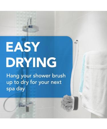 2 Pack Extra Long Handled Shower Scrub Brush Set with Loofah & Exfoliating Sponge - Body Scrubber for Radiant Glow - Includes 2 Loofahs & 2 Buff Sponges - Buy Online on GoSupps.com