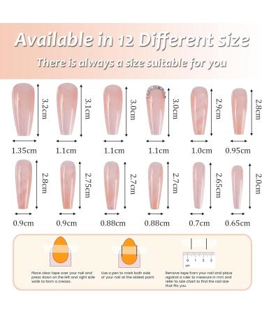 24Pcs Pink Gradient Rhinestone Coffin Press-On Nails - Long Ballerina False Nails for Women and Girls - Buy Online on GoSupps.com