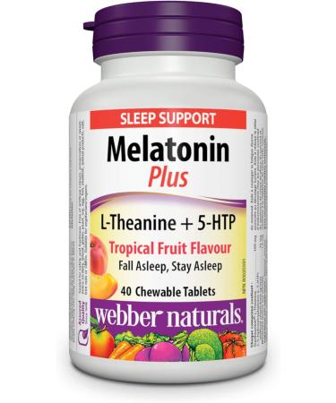 Webber Naturals Melatonin Plus 1.5 mg of Melatonin with L-Theanine & 5-HTP 40 Chewable Tablets For Sleep Support Vegan & Melatonin 3 mg 90 Quick Dissolve Tablets For Sleep Support Vegetarian Melatonin Plus+ Melatonin - Buy Online on GoSupps.com