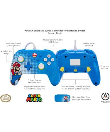 PowerA Enhanced Wired Controller for Nintendo Switch - Mario Pop Art - Buy Online on GoSupps.com