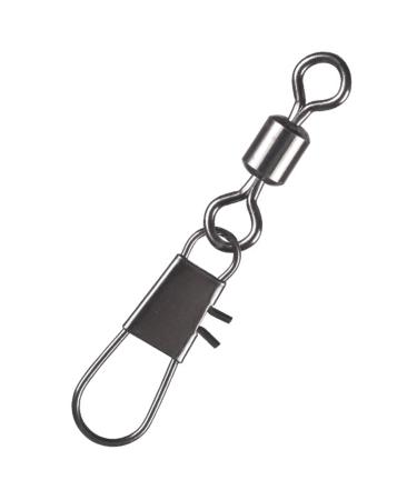 Barrel Snap Swivels Fishing, 100pcs Rolling Swivel with Safety Snap Copper Stainless Steel Fishing Line Connector for Saltwater Freshwater 100PCS 8#