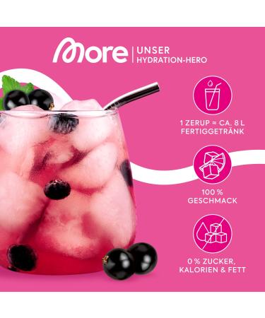More Zerup Currant Syrup 4x65ml - Sugar-Free Vegan Zero Calories - Made in Germany for 32L Finished Drink - Buy Online on GoSupps.com