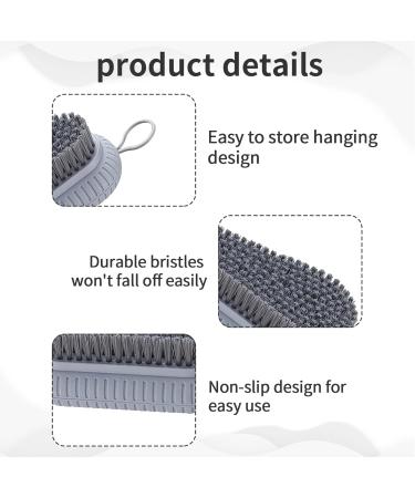 2-Piece Hand Washing & Nail Brush Set - Versatile Brushes with Hanging Rope for Bathroom Toilet Sink & Workshop - White & Gray - Buy Online on GoSupps.com