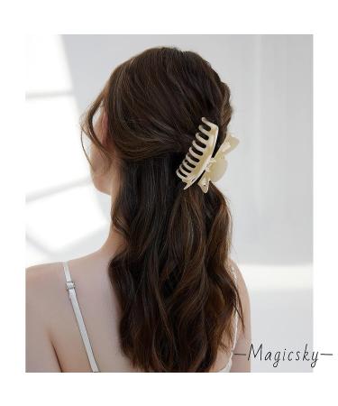 Magicsky Large Hair Claw Clips 10PCS - Strong Hold Butterfly Banana Clips for Women & Girls - Matte Black & Brown Neutral - Buy Online on GoSupps.com