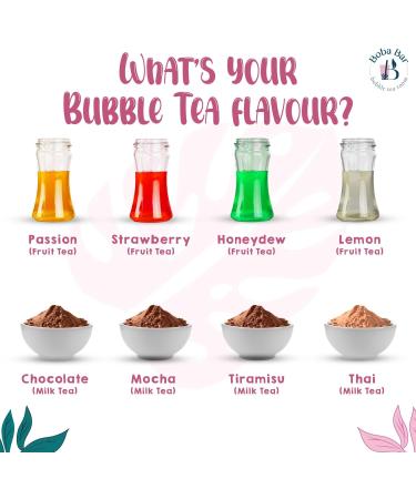  Boba Bar Creamy Twist - Mixed Bubble Tea Kit | 8 Mixed Tea Flavours 8 Popping Boba & Jelly Toppings Tapioca Pearl Bubble Tea (Serves 8) | Green Tea & Assam Tea Bags from Boba Bar London. - Buy Online on GoSupps.com