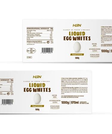  HSN HSN Liquid Egg Whites | Pack of 6 x 970 ml | 1 Box 32 Pasteurised Whites | European Hens | Liotized Best Preservation | No Additives | Non-GMO Vegetable Gluten Free - Buy Online on GoSupps.com