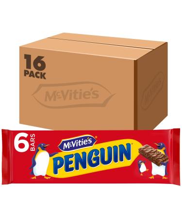 McVities Penguin Milk Chocolate Biscuit Bar 6 Pack (16 Packs of 6) 147.6g (Pack of 16) - Buy Online on GoSupps.com