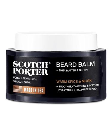 Scotch Porter Conditioning Beard Balm for Men | Hydrates, Smooths, Adds Shine & Tames Flyaway Hair | Formulated with Non-Toxic Ingredients, Free of Parabens, Sulfates & Silicones | Vegan | 3oz Jar - Buy Online on GoSupps.com