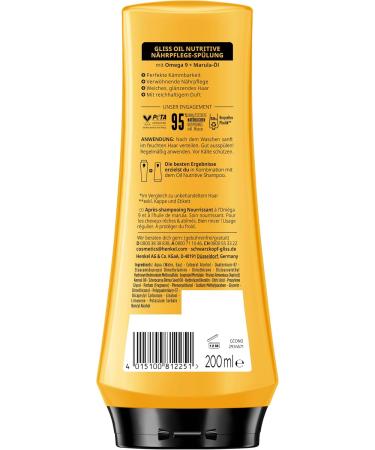 Gliss Conditioner Oil Nutritive (200 ml) conditioner intensely nourishes damaged and damaged hair the conditioner ensures perfect detangling - Buy Online on GoSupps.com