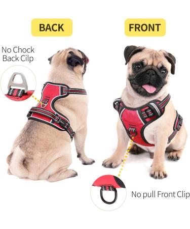 Heele Dog Crockery & No-Pull Harness | Breathable Reflective Dog Gear for Medium Dogs - XS Uni-Red - Buy Online on GoSupps.com
