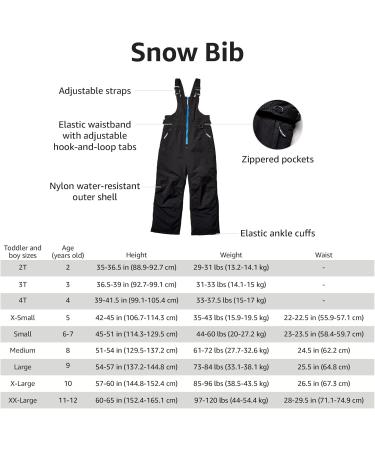 Amazon Essentials Boys Water Resistant Snow Bib Pants | 6-7 Years | Black | International Shipping Available - Buy Online on GoSupps.com