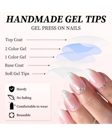 120 Pcs Glossy Square Ombre Press On Nails - Long Length Pink Gradient Fake Nails for Women & Girls | Full Cover Acrylic Nail Tips - Buy Online on GoSupps.com