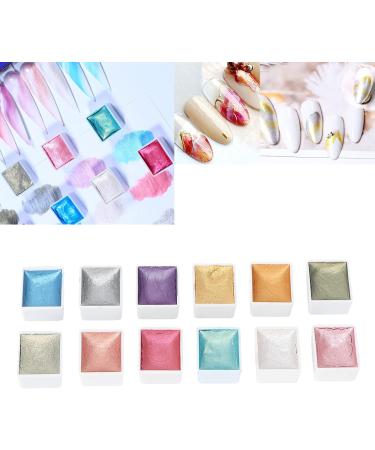 12 Colors Nail Watercolor Pigment Kit - Durable & Sparkling Nail Art Accessories for Beginners & Professionals | DIY Nail Studio - Buy Online on GoSupps.com