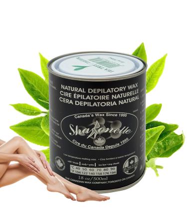 2021 New Package Design Sharonelle Soft Wax All Purpose Hair Removal Natural Depilatory Canned Wax for Sensitive Skin Canada-Made Melting Wax in Black color Canned Package (1PC Tea Tree) 500 ml (Pack of 1) Tea Tree
