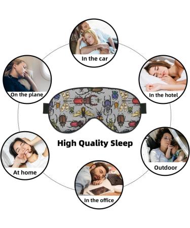 Bright Insects Sleep Mask | Adjustable Double-Sided Eye Mask | Soft Sleeping Eye Covers to Reduce Eye Edema & Perfect Shading for Travel & Home - Buy Online on GoSupps.com