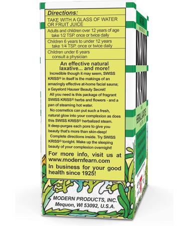 Modern Products Swiss Kriss Herbal Laxative Flakes 3.25 Oz - Natural Constipation Relief - Buy Online on GoSupps.com