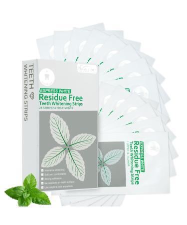 Teeth Whitening Strips 14 Treatments with 28 Strips - Enamel Safe - Whitening Without The Sensitivity - Non-Slip Dry Strip Technology Mint Flavor Express White