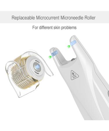 Derma Roller - EMS Microneedle Roller Stamp - 540 Titanium Pins Microcurrent Roller with 2LED light and vibrations for Beard Hair Growth & Brilliant Skin men and wowen - Buy Online on GoSupps.com