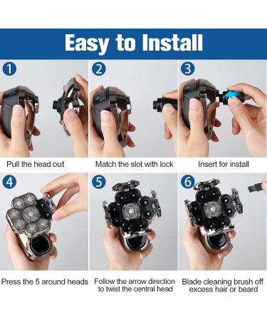 2023 Upgraded 9D Electric Head Shaver for Bald Men - 6-in-1 Grooming Kit, Waterproof Wet/Dry, Rechargeable Bald Head Razor - Home & Travel - Buy Online on GoSupps.com