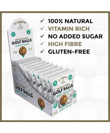 St. Andrews Bakery Protein Snack Golf Balls - 10 x 45g - Salted Caramel - Gluten Free & High Fiber - 100% Natural & Vitamin Rich - 10 Bag Box - Buy Online on GoSupps.com