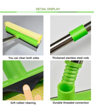ITTAHO 2-in-1 Multi-Use Window Squeegee with Extension Pole - Long Handle for Gas Stations, Glass Showers, and Outdoor High Window Cleaning - Buy Online on GoSupps.com