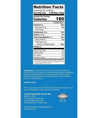 Katz Gluten Free Blueberry Muffin Snacks - Delicious 6 OZ Treats - Buy Online on GoSupps.com
