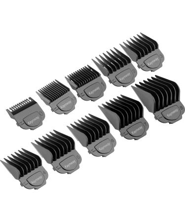 for Andis Clipper Guards Kaynway Professional Upgrade Magnetic Clippers Guards Comb Guides Set for Andis Master Clipper 10PCS (Black)