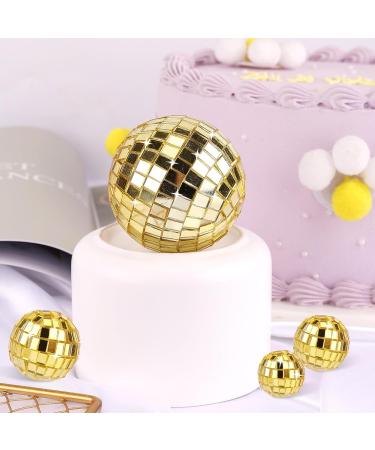 12pcs Disco Ball Cake Toppers 4 Sizes Golden Disco Theme Cake Toppers Disco Ball Cake Decorations Dessert Accessories for Birthday Cake 70s Theme Party Favor - Buy Online on GoSupps.com