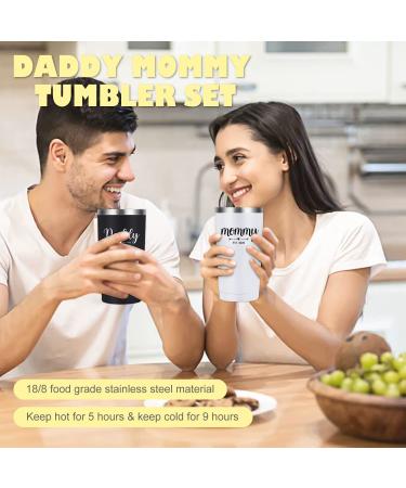 Pregnancy Gifts for First Time Moms: Daddy and Mommy Est 2022 20oz Insulated Tumblers Set - Top New Parents Gifts for Baby Shower - Buy Online on GoSupps.com