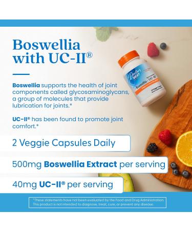 Doctors Best BioAvailable Boswellia + UC-II Supports Joint Health Non-GMO Gluten Free Soy Free 60 Veggie Caps - Buy Online on GoSupps.com