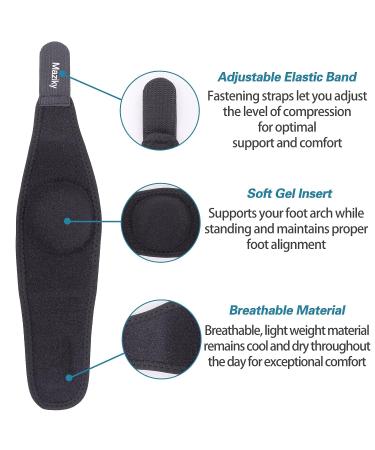 Maziky Plantar Fasciitis Arch Supports for Women - Orthotic Compression Sleeve with Thicken Pads for Flat Feet - Foot Arch Support for Men and Women - Adjustable Brace (1 Pair, Black) - Buy Online on GoSupps.com
