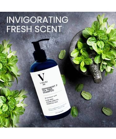 Sulfate Free Keratin Shampoo | Peppermint & Tea Tree Anti-Frizz | Nourishing Aloe Vera & Jojoba | 12 fl oz - Buy Online on GoSupps.com