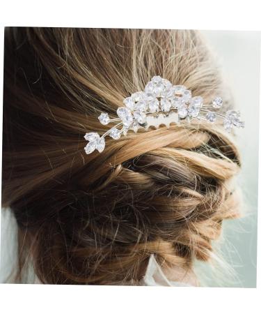 Mikinona Bangs Comb Bride Hair Accessories Wedding Floral Headpiece Bride Wedding Hair Comb Wedding Hair Decor Rhinestone for Hair Flower Side Comb Flower Hair Side Comb Aluminum Alloy - Buy Online on GoSupps.com
