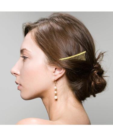 Frcolor 12pcs 20 Teeth Metal Wire Hair Combs - Golden White Black | Hair Clip Side Combs - Buy Online on GoSupps.com