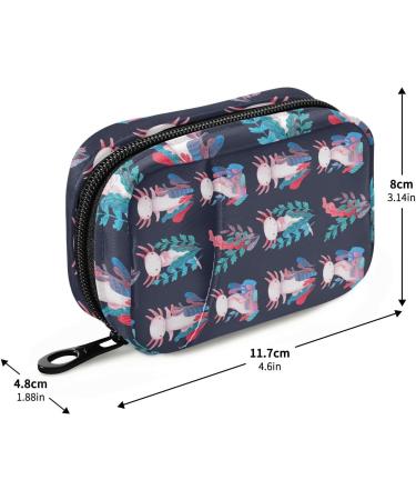 Buy Pfrewn 7 Day Pill Organizer Case - Travel Pill Box in Violet Pink & Blue Sea Weed Cute Axolotl Design Portable Vitamin & Medicine Holder Pouch - Buy Online on GoSupps.com