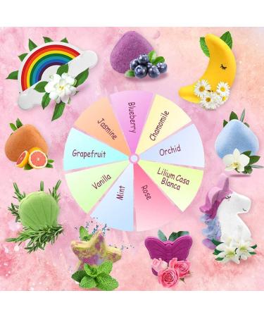 Unicorn Rainbow Bath Bombs Gift Set - Handmade Organic Essential Oils Spa Fizz Kit with Surprise Toys for Women, Kids, Girls, Boys - Buy Online on GoSupps.com