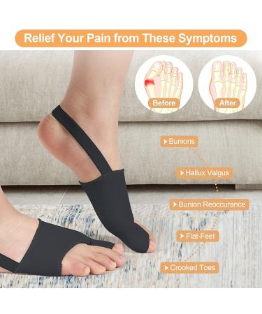 Bunion Corrector for Women and Men - Orthopedic Day/Night Support Splint for Bunions, Hallux Valgus & Crooked Toes (Black) - Buy Online on GoSupps.com