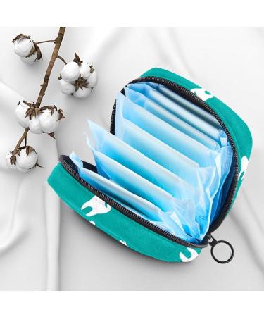 MUOOUM Menstrual Pad Bag - Cute Tooth Pattern Sanitary Napkin Organizer for Women and Girls - Multi-Colored - Buy Online on GoSupps.com